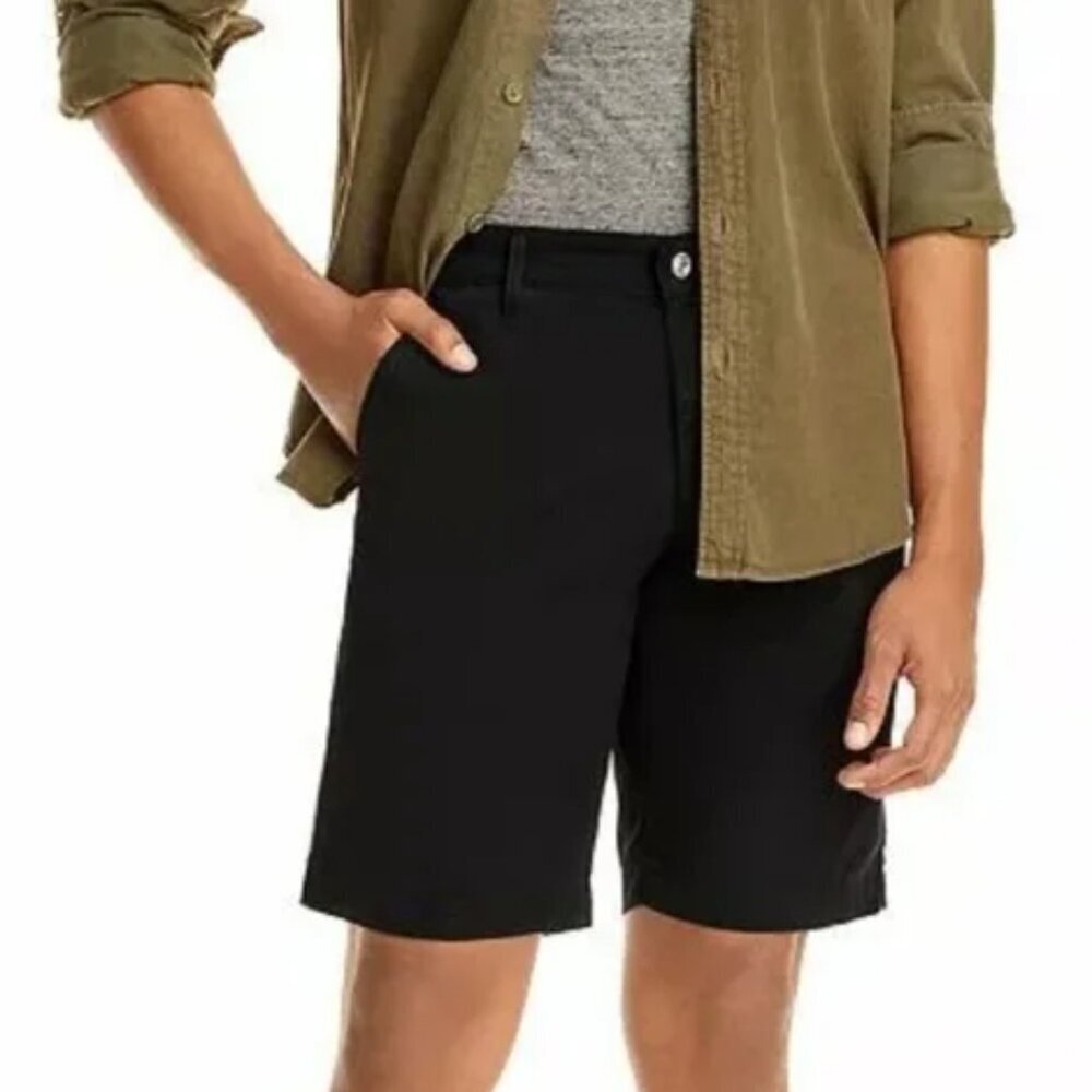NWT Adriano Goldschmied Shorts Mens 36 Black Griffin Tailored Stretch Sateen